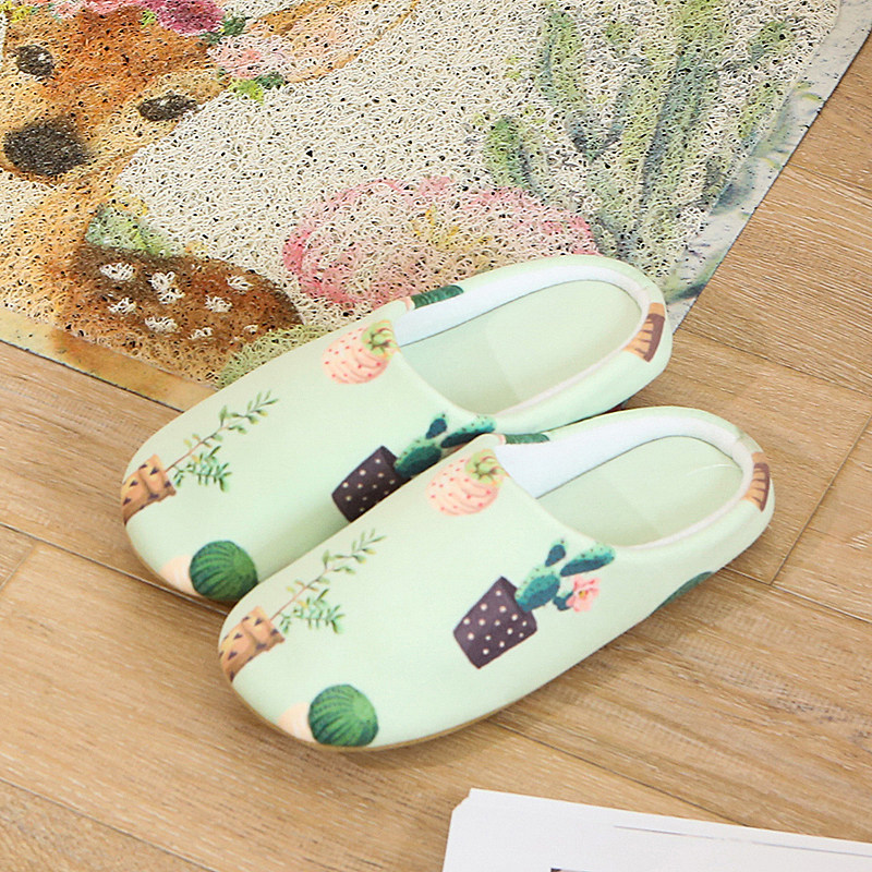 Strawberry Halfpond Original Sen Potted Cactus Home Shoe Lovers Indoor Soft Bottom Silent Slippers Spring Autumn Shoes