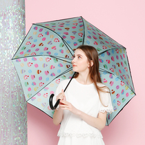  Macaron double-layer small black umbrella Long-handled umbrella sunny umbrella vinyl parasol original design girl heart