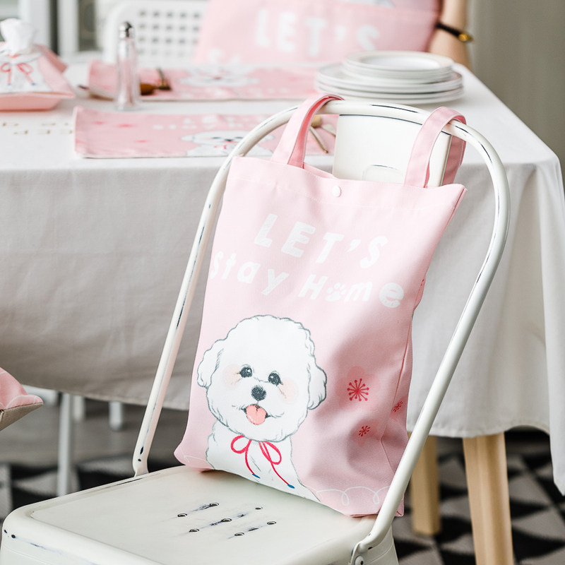 Year of the Ox Cross-dressing cow than bear dog Original girl heart Shunsuke Shiba Inu Teddy Eco-friendly casual canvas shopping bag