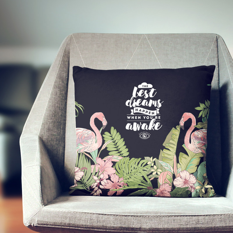 Strawberry Halfpond Original Design Nordic Tropical Fire Birds Comfort Cotton Linen Cushions Creative Gift Cuddle with Core