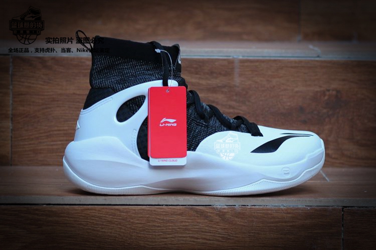 Lining Li Ning tốc độ âm thanh 6 đám mây đệm giày bóng rổ cao màu đen và trắng ABAN027-4 đen cao su thô ABAN027-2 giày thể thao adidas nữ