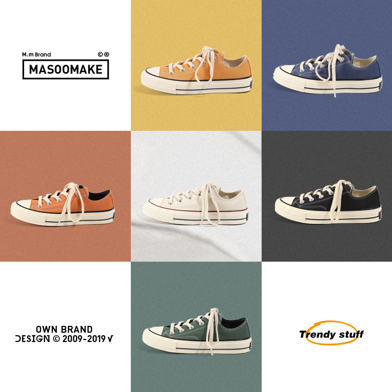 Masuism 1970s Joker Leisure Low Top Canvas Shoes Women's Autumn 2021 New ins Tide Student Shoes