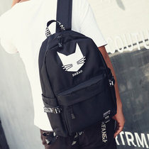 Teen Student Canvas Bag Men Fashion Trends Han Edition Personality Street Tide Card Campus Double Shoulder Computer Backpack