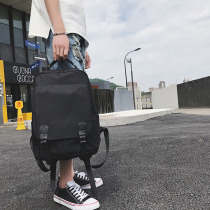 Youth Han Edition Trend Pure Color Waterproof Student School School School Wind Campus Boys And Girls Fashion Double Shoulder Bag Backpack