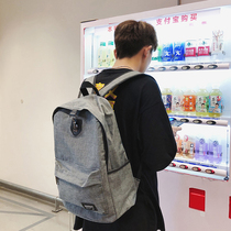 Han Edition Original Juku Ulzzang Brief Canvas School Bag Men And Women Fashion Trends Junior High School High School Students Double Shoulder Backpack