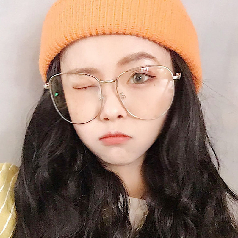 big glasses on small face