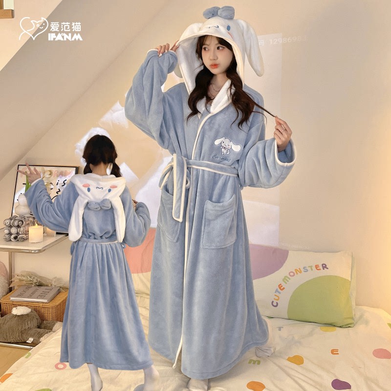 Cute Cartoon Children's Bathrobe Pajamas for Girls, Absorbent and Quick-Drying, Suitable for All Seasons, 2026 New Style Mother-Daughter Pajamas