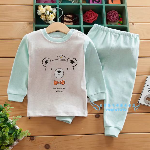 Bộ đồ lót cotton co giãn mới mùa thu và mùa đông Bộ đồ lót mùa thu cho bé trai và bé gái 2 món 1-5 tuổi kinh doanh quần áo trẻ em