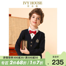 IVY HOUSE ivy childrens clothing mens 2020 autumn new British college style long-sleeved fake two-piece T-shirt