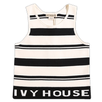 IVY HOUSE Ivy Ivy Childrens Clothing Girls 2024 New Crash Strip Fashion Knitting Vest