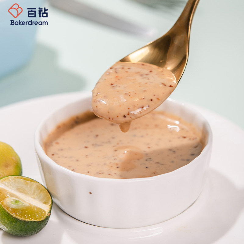 Baizuan Roasted Sesame Salad Sauce 258ml, Mixed Fruit and Vegetable Salad Dressing, Sandwich, Sushi, Hot Pot Seasoning Sauce