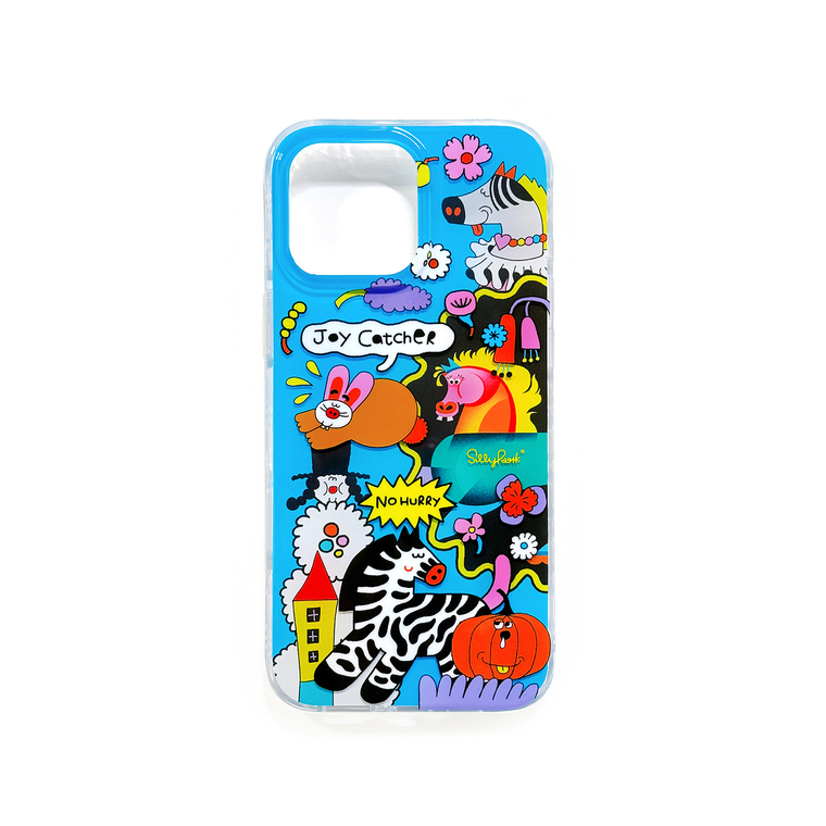 3D Double Layer Bright Blue Animal Flower Illustration JoyCatcher – Pro/Plus/Max/Air – 17, 16, 15, 14, 13, 12 iPhone Case
