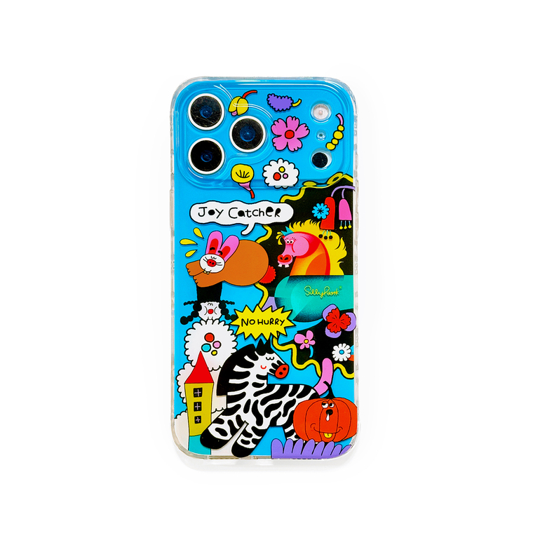 3D Double Layer Bright Blue Animal Flower Illustration JoyCatcher – Pro/Plus/Max/Air – 17, 16, 15, 14, 13, 12 iPhone Case
