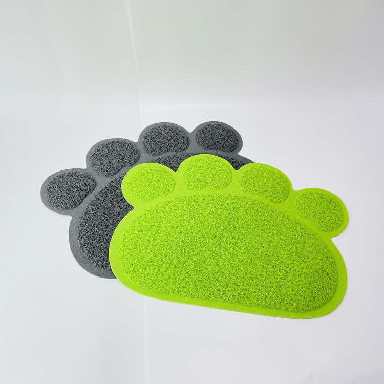 Pet cat supplies cat litter mat PVC paw print dog placemat pet pad soft silk ring pad cat pad