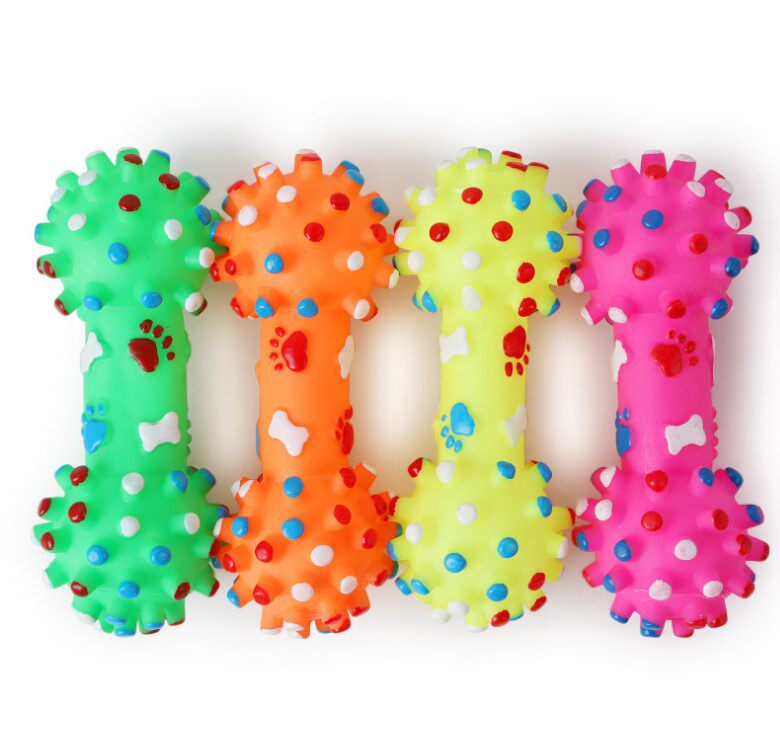 Rubber sounding puppy puppy toys small dumbbell pet dog supplies bone-shaped molar cleaning teeth training dog toys