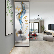 Art glass modern simple screen partition wall living room small house decoration abstract double-sided entrance light porch