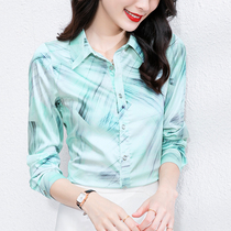 Mularsa High-end Temperament Satin Long Sleeve Shirt Woman 2022 Spring new 100 Lapped Foreign Air Display Slim Fit