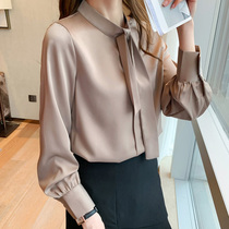 Mularsa Genuine Silk Shirt Woman 2022 Early spring new satin mulberry silk blouse flutter with famous Yuanyuan Temperament Shirt