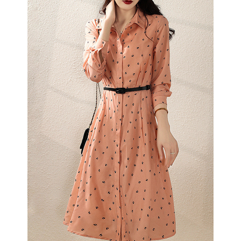 Mularsa method light ripened long sleeve shirt crushed floral dress woman 2022 spring new cashew temperament skirt