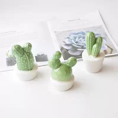 Forest bear export Spain creative ins cactus ceramic decoration green plant pot decoration indoor desktop decoration