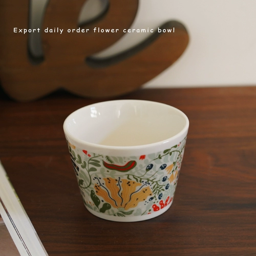 Красивая французская французская свежая 200 мл лауа -чашка иллюстрация Mori 3.5 -INCH Ceramic Bowl Salad Salad