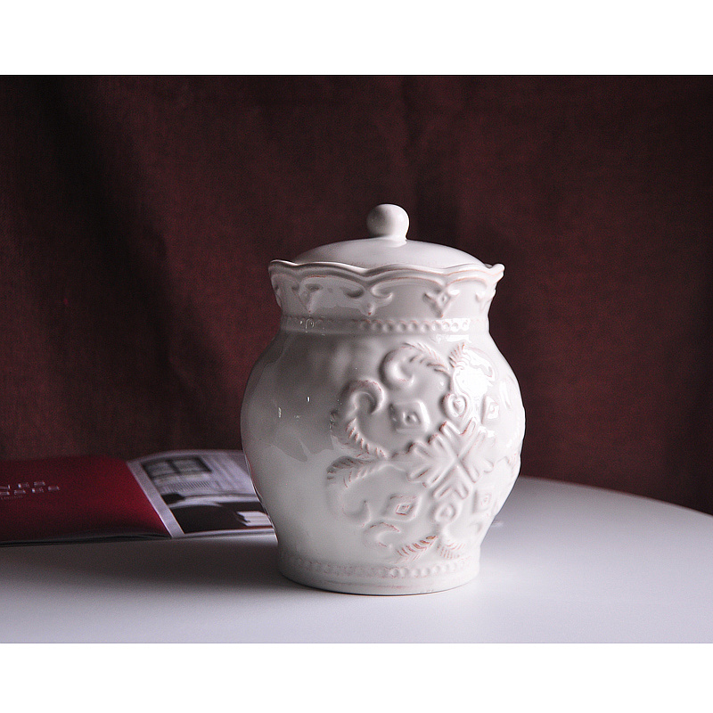 Export European retro old style embossed pattern storage jar simple home coffee milk jug cup sugar milk jug