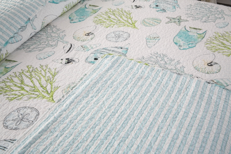 BUBU quilting được làm bằng ba mảnh đơn giản kiểu Mỹ gió đại dương trải giường bông điều hòa bông được giặt chăn bông drap phủ giường