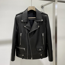 SLP style short motorcycle leather jacket Haining genuine leather jacket fashionable mens sheepskin leather jacket slim fit