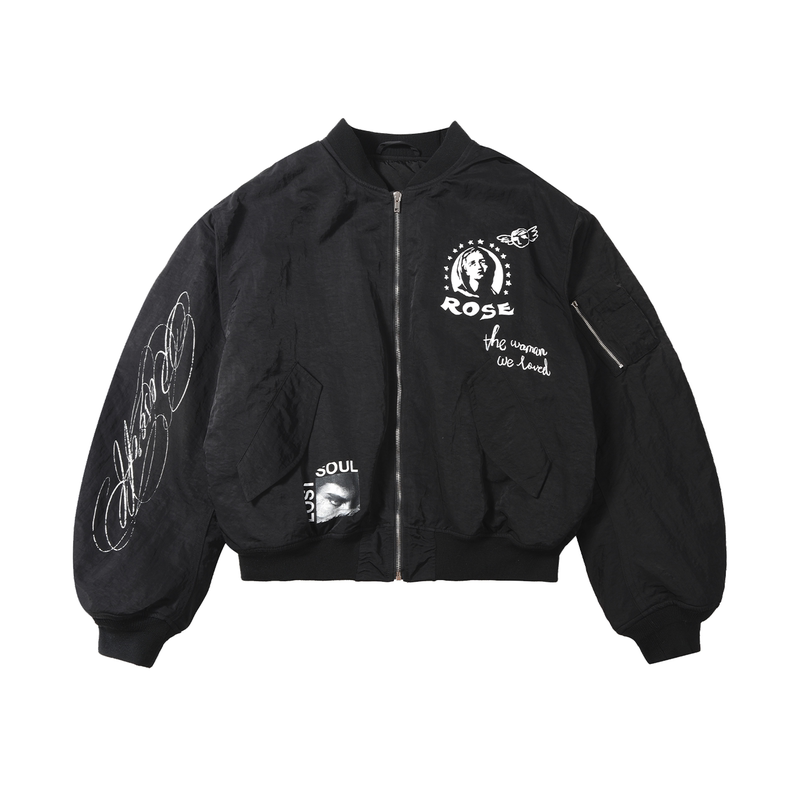 Reserff the Rose Matte Finish Short Wide Flight Jacket Flight Jacket