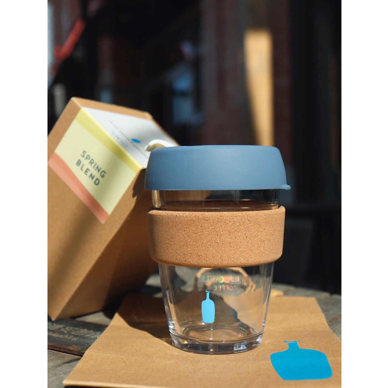 BLUEBOTTLE small blue bottle ARABICA glass office handy coffee cup ins wind with lid cup