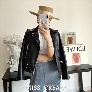 Genuine Leather Jacket for Women, Motorcycle Style, Short, 2025 Spring and Autumn New Model, Sheepskin, Slim Fit, Slimming, Small Coat, Leather Jacket