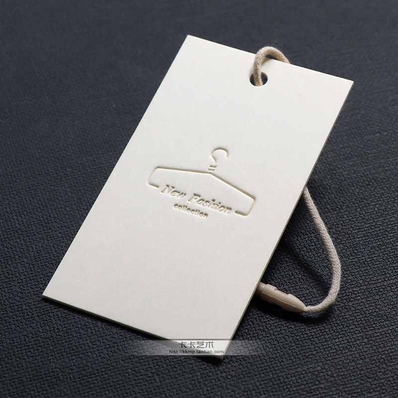 Customized clothing card customized special paper deep depression trademark logo design customized printing