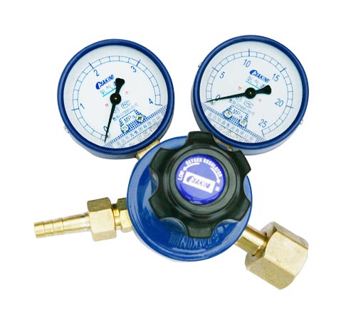 YQY-08II oxygen pressure reducer copper body 4 * 25 double meter head Qingdao Huaqing meter