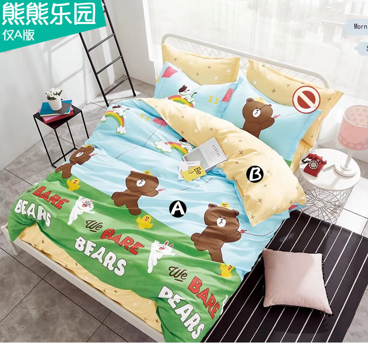 Phim hoạt hình thiếu nhi một mảnh cotton bé trai và bé gái 1,2m tất cả chăn đơn 1,5 1,8 m ga giường 1m8 x 2m