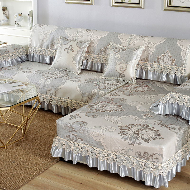 Cool mat sofa cushion summer ice silk bamboo rattan seat European-style non-slip summer living room universal all-inclusive cover seat cushion