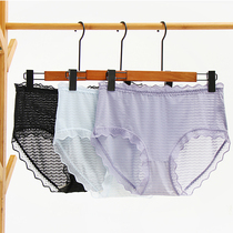 Ice silk thin quick-drying large size ice silk underwear high waist lace cotton crotch bottom small inside fat mm200kg summer shorts head