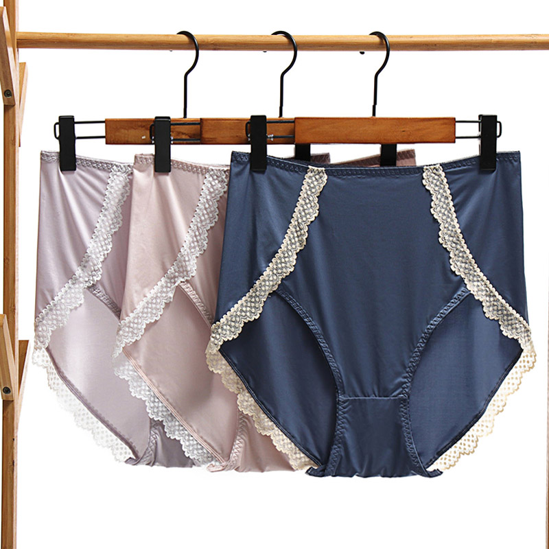 200 catty size ice silk triangular underpants head high waist thin and breathable not clipped legs cotton crotch doesn't clip butt fat mm summer