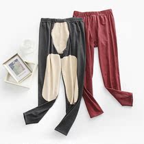 Plus size womens velvet long johns plus velvet thick knee pads for middle-aged and elderly old cold leggings to keep warm and fat mm200 catties