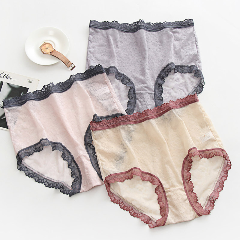 Large size ice silk high waist underpants woman breathable light and thin ice Summer Triangle pants with no legs chubby mm200 catty