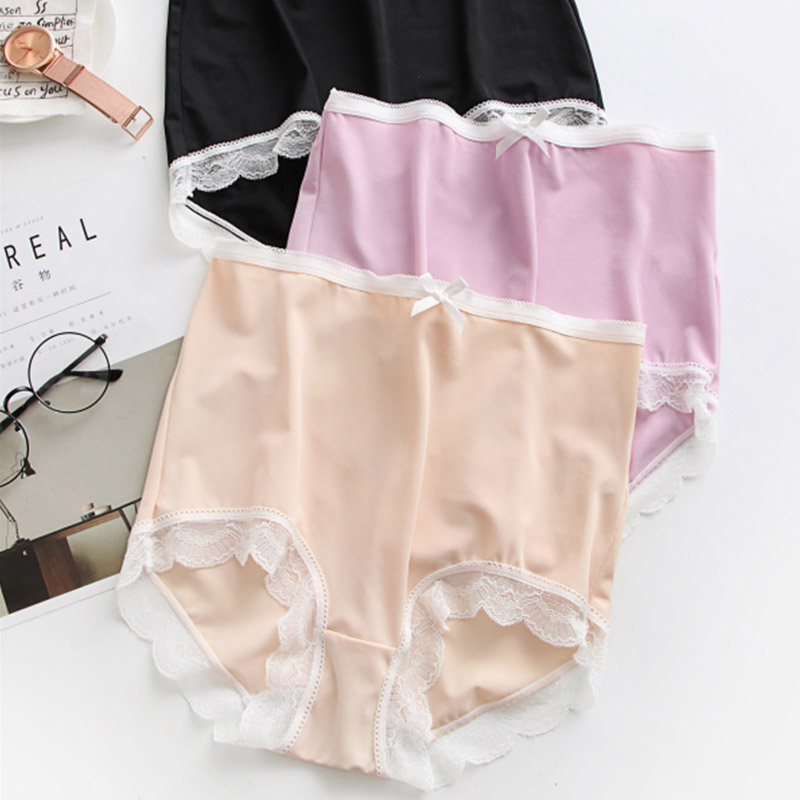 Plus-size women's underwear ice silk medium-high waist mask thin quick-drying Japanese cute plus fat plus fat mm200 catties summer