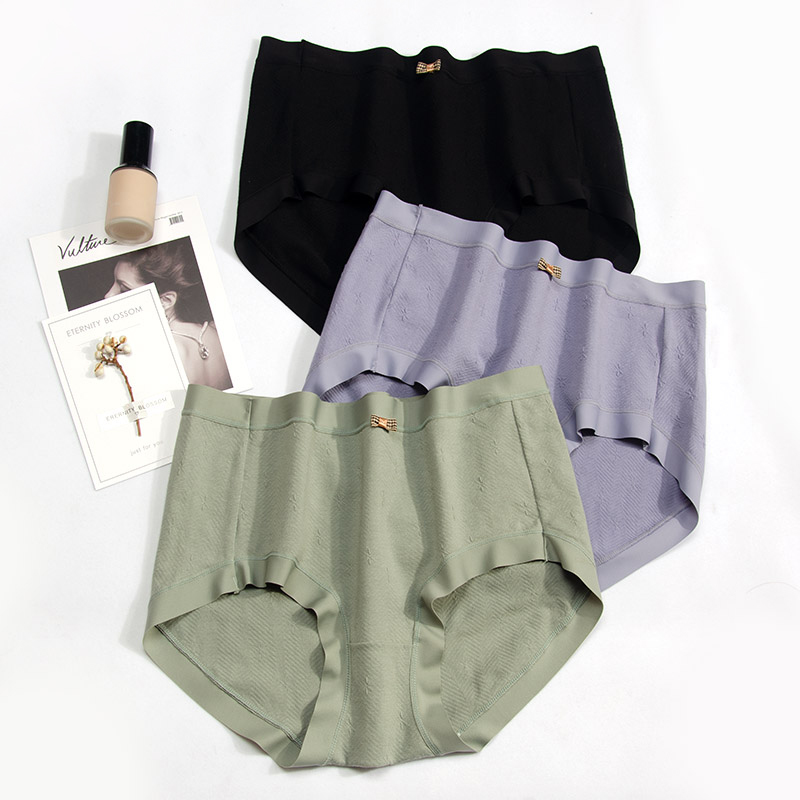 Large size lady underpants cotton medium medium-high waist triangular trouser head high bounce unblocked leg bag hip fat mm200 catty