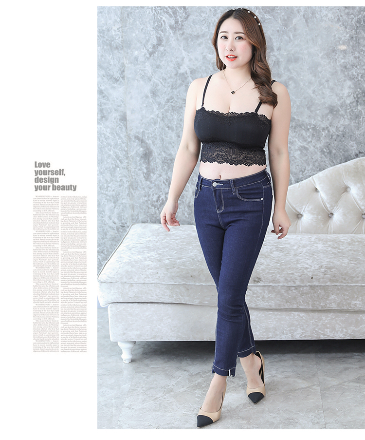 Một từ cổ áo ống đầu bọc ngực vẻ đẹp backless vai dưới dây đeo vest nữ cảm giác với ngực pad kích thước lớn chất béo mm200 kg