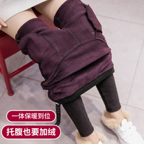 Large size pregnant women jeans autumn and winter clothes plus velvet thickened autumn and winter pants maternity pants Spring and Autumn wear trousers autumn