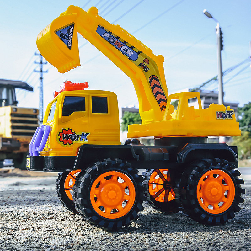 Children's excavator large crane sliding engineering truck dig bulldozer toy suit car boy model