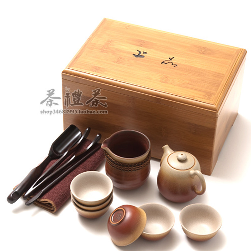 臺灣製日式竹製茶具組13件組攜帶式茶道套組陶作坊竹承茶具適用6人茶會