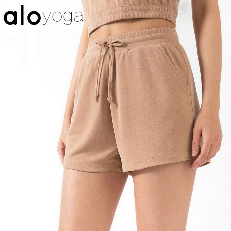 alo yoga European and American sports shorts lady loose strap high waist sports pants female yoga running casual fitness
