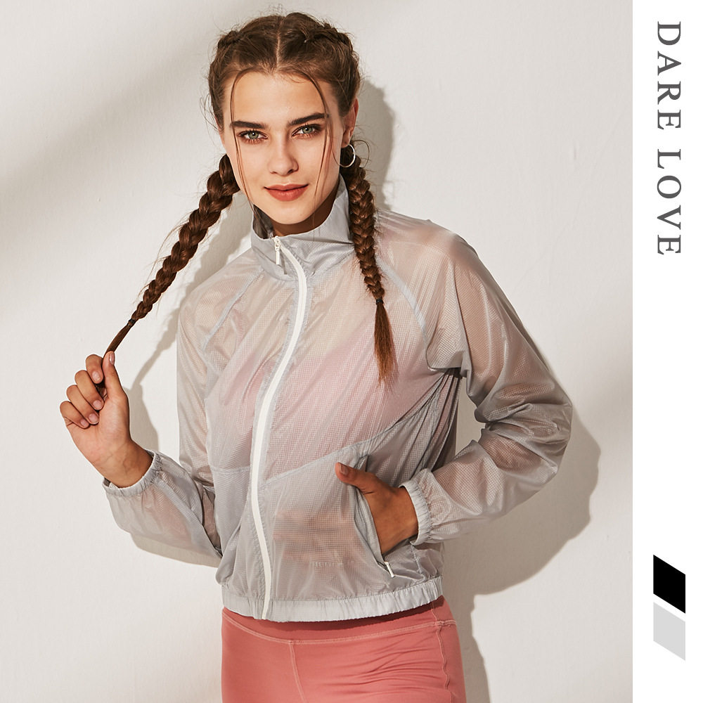 New Breathable Flash Sweatshirt Sweatshirt Sport Fitness Suit Quick Dry Running Long Sleeve Windproof Yoga Instructor Coats Thin Women