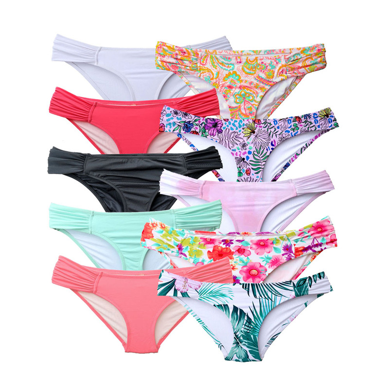 New European and American Style Single-Piece Bikini, Sexy Women's Multi-Color Swim Trunks, Low-Waist Square-Leg, Suitable for Hot Springs, Plus-Size for Slightly Chubby Women, Extra Large Size