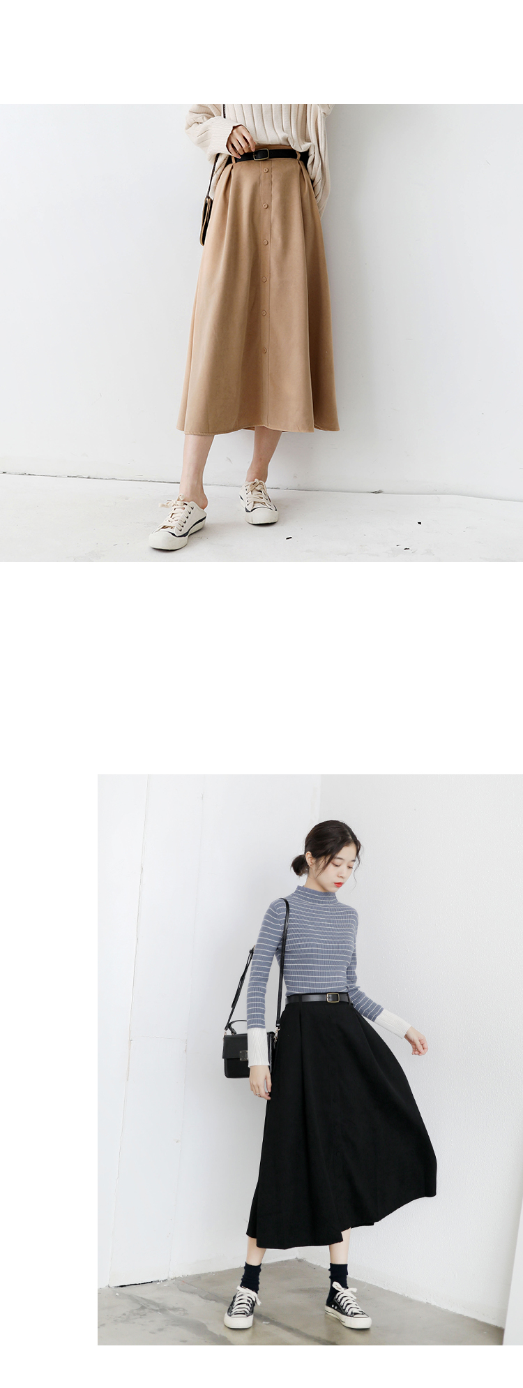Jin Daban tread 2018 mùa thu và mùa đông mới retro chic Hong Kong hương vị Một từ nửa cơ thể dài cao eo ô váy nữ chân váy kẻ caro dài