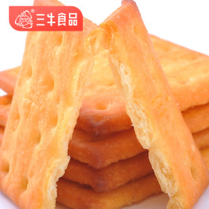 上海三牛饼干老酵苏打原味小葱味黑米苏打多口味1500g整箱早餐饼